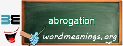 WordMeaning blackboard for abrogation